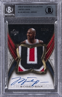 2006-07 UD “Exquisite Collection” Limited Logos #LLMJ Michael Jordan Signed Game Used Patch Card (#30/50) - BGS AUTHENTIC